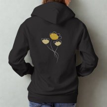 Moletom Feminino de Desenho de Flor Minimalista Si
