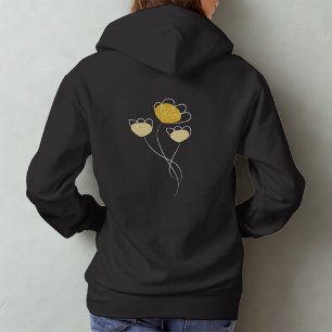 Moletom Feminino de Desenho de Flor Minimalista Si