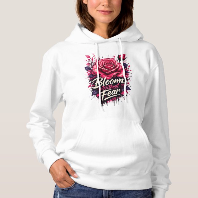 Moletom Feminino Flor de Rosa Pink Bloom Without F (Frente)