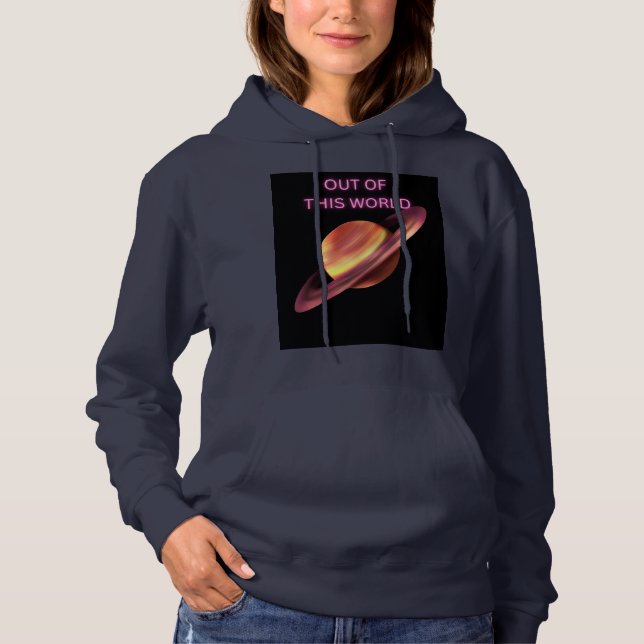 Moletom Feminino Out of This World Neon Saturn (Frente)