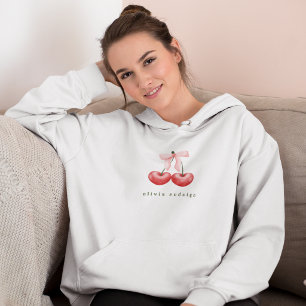 Moletom Feminino Vermelho & Laço de Coração Cereja
