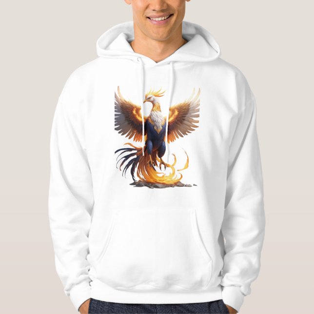 Moletom Fênix Rise Hoodie 🔥 Pássaro de Fogo Mítico Sweats (Frente)