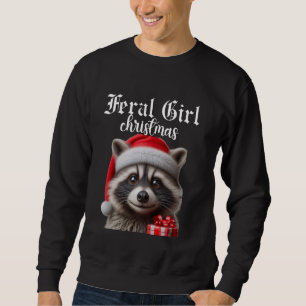 Moletom Feral Girl Christmas Raccoon