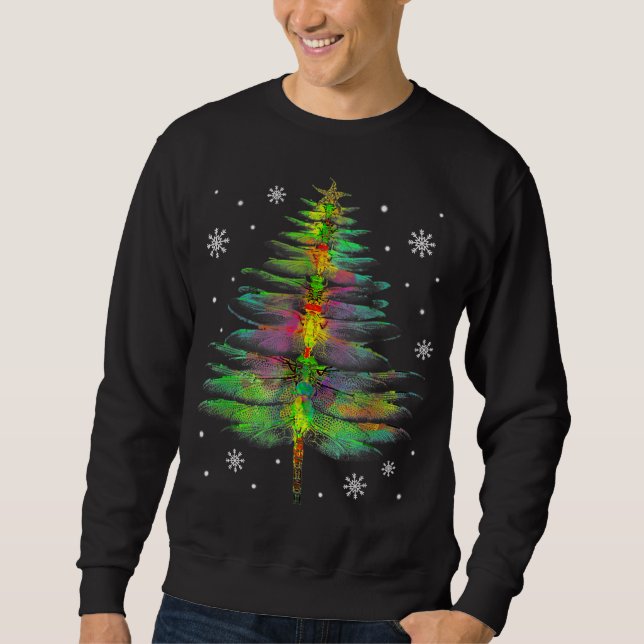 Moletom Feriado de Árvore de Natal Engraçado Dragonfly (Frente)