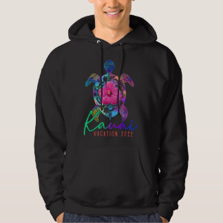 Moletom Férias Kauai Havaí 2022 Tartaruga Marinha Flor Tro