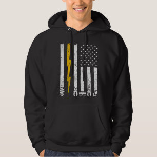 Moletom Ferramentas Elétricas Antigas EUA Bandeira America