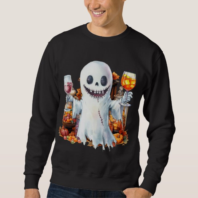 Moletom Festa de Halloween com bebidas fantasmagóricas de  (Frente)