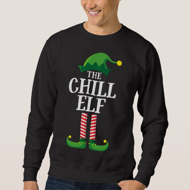 Moletom Festa de Natal da Família Chill Elf Matching (Frente)