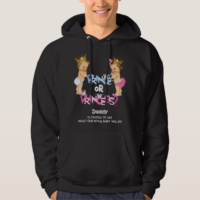 Moletom Festa de Revelação de Gênero Príncipe ou Princesa  (Frente)