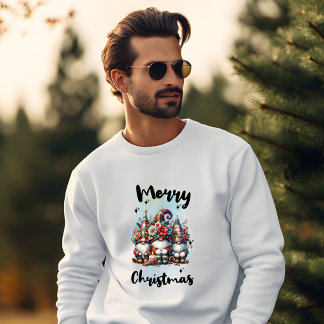 Moletom Festive Nordic Gnome Trio with Candles and Winter 