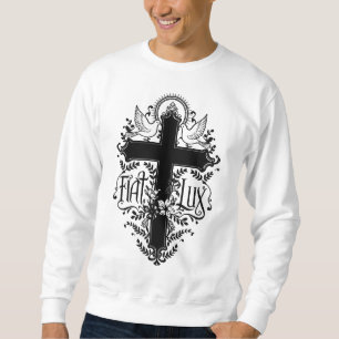 Moletom Fiat Lux - Cruz de Ornamentado com Dovs e Motif Fl