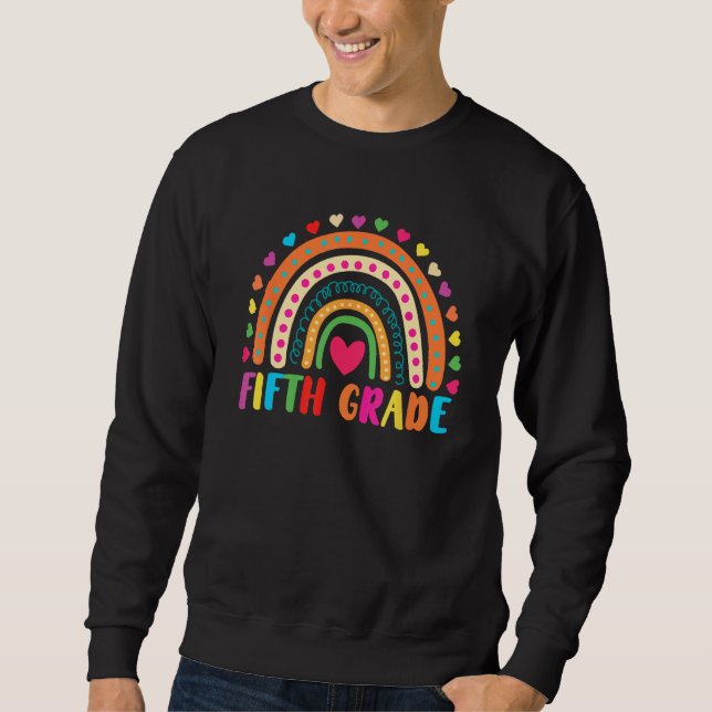 Moletom Fifth Grade 5th Grade Rainbow Teachers Kids Back t (Frente)