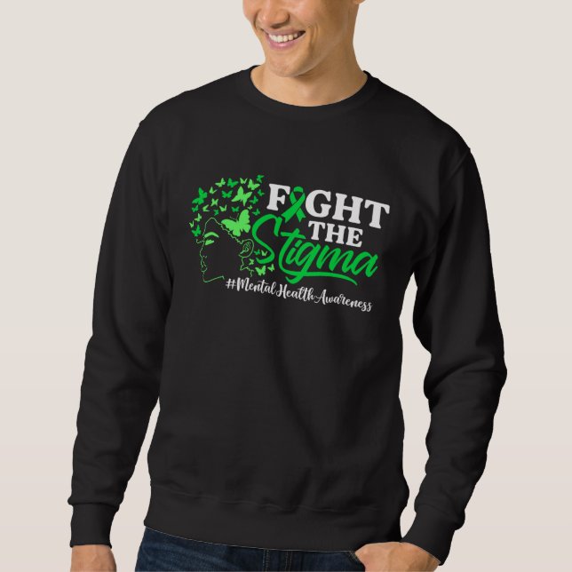 Moletom Fight The Stigma Mental Health Awareness Green Rib (Frente)