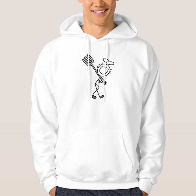 Moletom Figura de palito de chef com garfo (Frente)