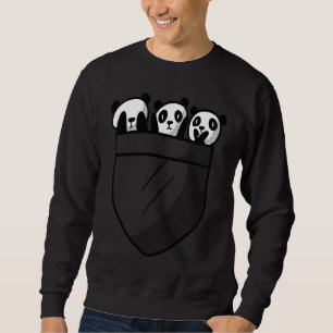 Moletom Filhotes de Panda Fofo Posando em um Bolso como Ma
