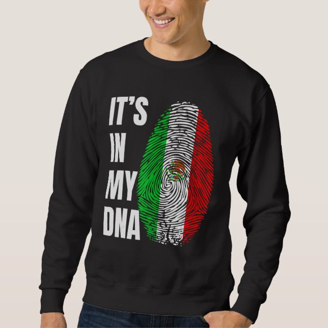 Moletom Fingerprint DNA Biometry Mexican Flag Mexico (Frente)