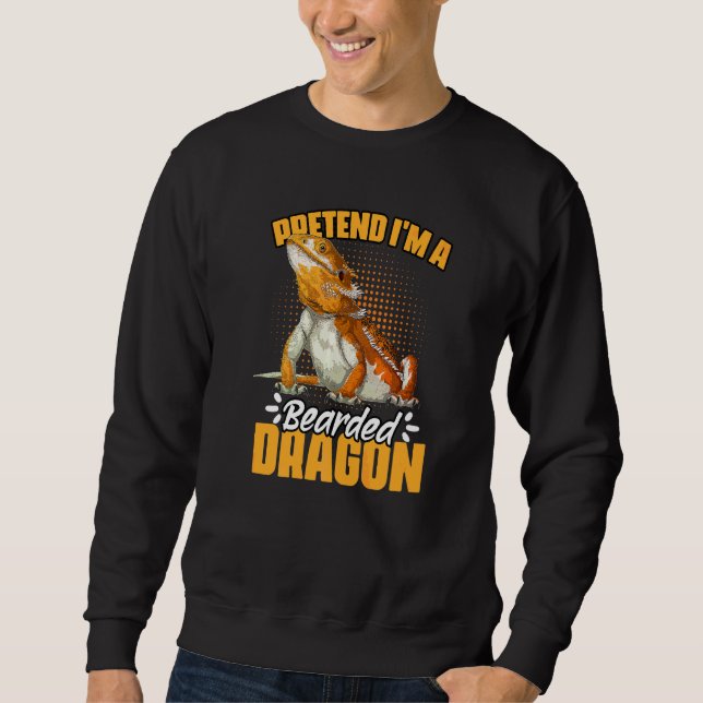 Moletom Finja que sou um dragão barbudo Humor para um répt (Frente)