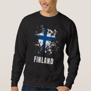 Moletom Finlândia: Retro Vintage WaterColor Esporte Finlan