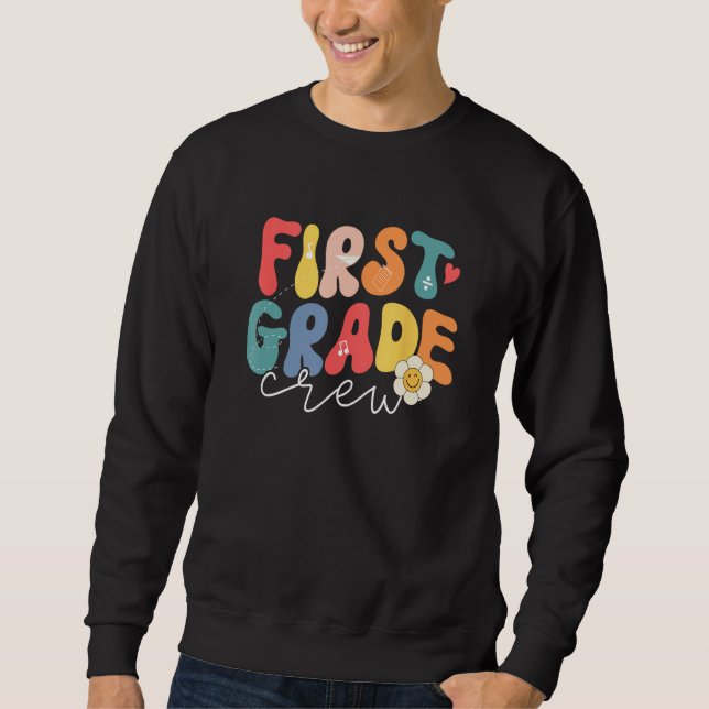 Moletom First Grade Back to School Groovy 1st Grade Team (Frente)