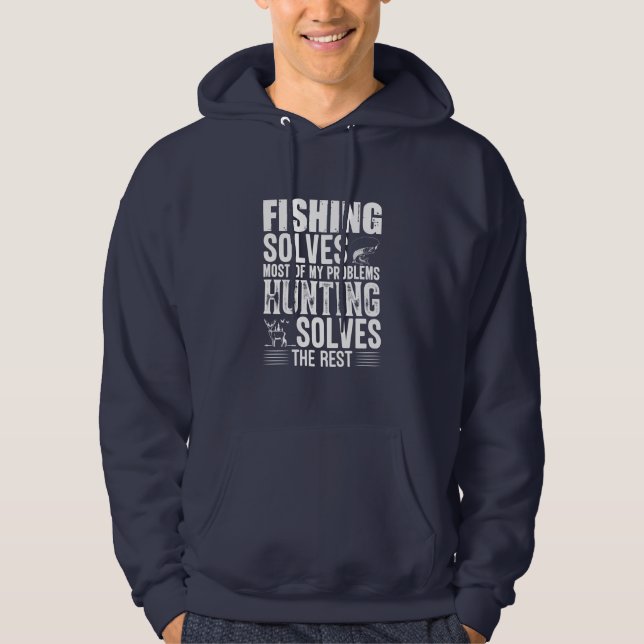 Moletom Fisher Fishing Solves Most Of My Problems (Frente)