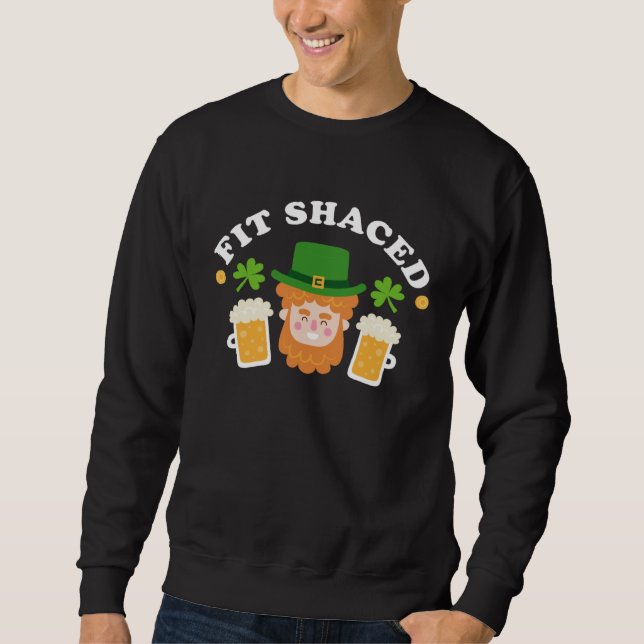 Moletom Fit Schaced  St Patrick s Day Drinking Drunk Beer  (Frente)