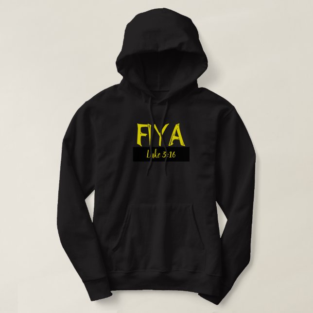 Moletom Fiya Black & yellow hoodie (apenas na frente) (Frente do Design)