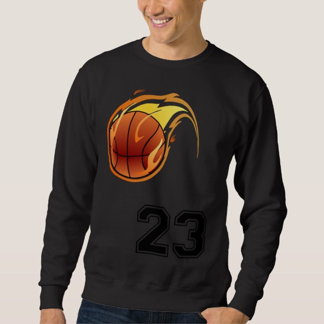 Moletom Flaming Basketball with Number 23 on the Front and (Frente)
