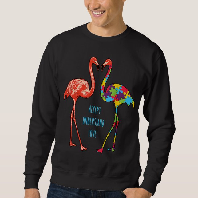 Moletom Flamingo | Aceitar Autismo Do Amor Flamingo (Frente)