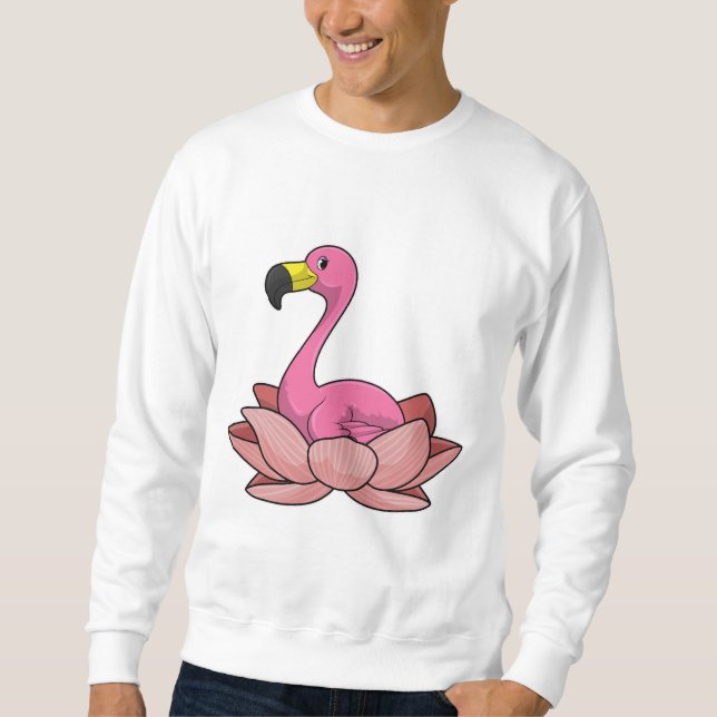 Moletom Flamingo com flor de Lotus (Frente)