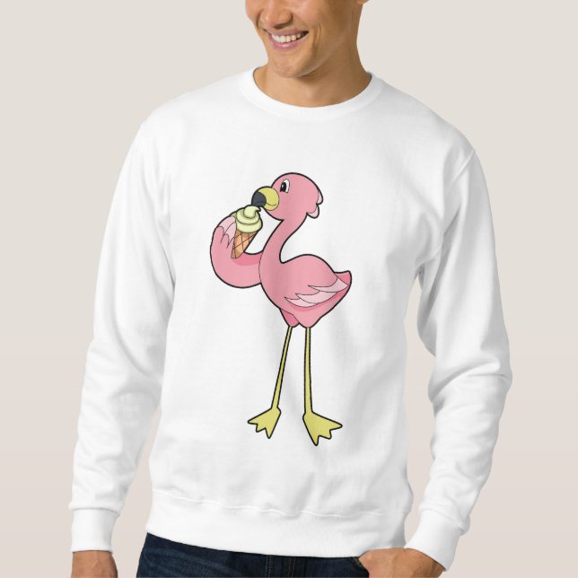Moletom Flamingo com sorvete Waffle (Frente)