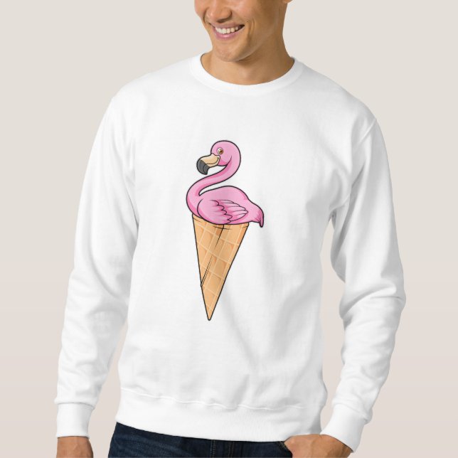 Moletom Flamingo com Waffle de Sorvete (Frente)