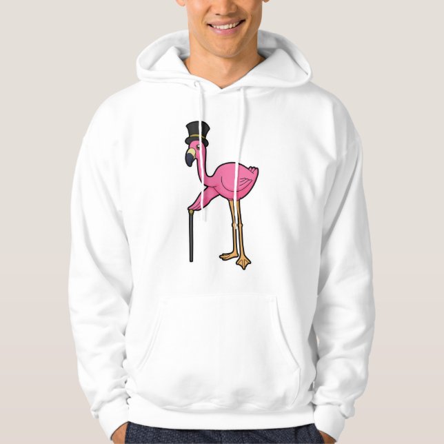 Moletom Flamingo como Grove com Chapéu e Cana (Frente)