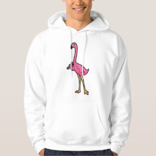 Moletom Flamingo como mecânico com chave inglesa