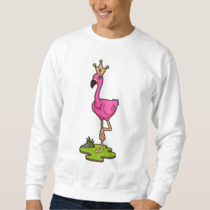 Moletom Flamingo como Princesa com Coroa