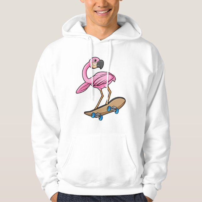 Moletom Flamingo como Skater com skate (Frente)