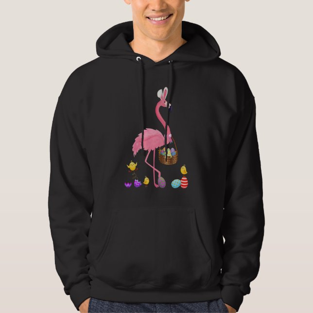 Moletom Flamingo de Páscoa bonito com Páscoa 1 (Frente)