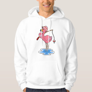 Moletom Flamingo na pesca com cana de pesca