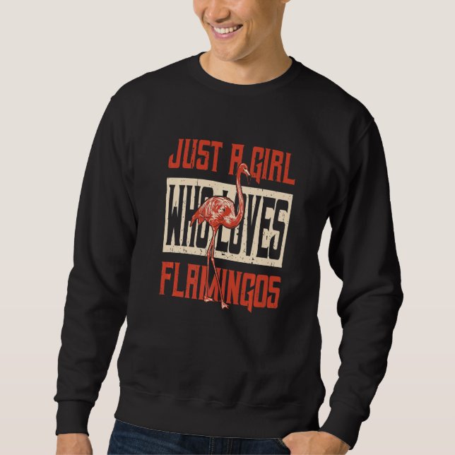 Moletom Flamingo Só Uma Menina Que Ama Pássaros Flamingos (Frente)