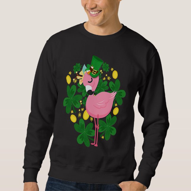 Moletom Flamingo St Patrick Day Pink Bird (Frente)