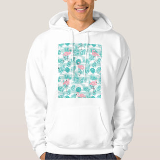 Moletom flamingos cor-de-rosa, palmeiras verdes, tropicais