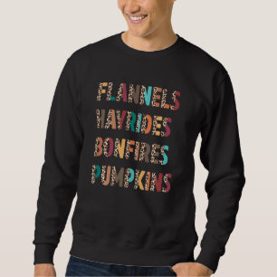 Moletom Flannels Hayrides Bonfire Pumpkins Boho Leopardo F