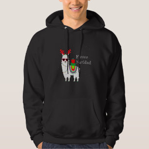Moletom Fleece Navidad Feliz Llama Cute Alpaca Christmas F