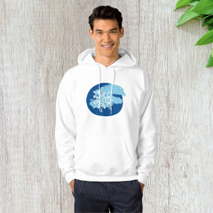 Moletom Floco de Neve Azul Gelado Círculo Abstrato de Inve