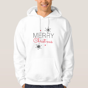 Moletom Flocos de Neve de Natal Preto e Vermelho
