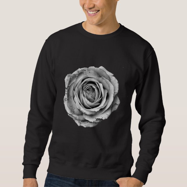 Moletom Flor Bonito rosa, Preta E Branca (Frente)