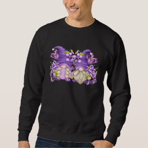Moletom Flor de Violeta Roxa Casal de Gnome de Primavera F