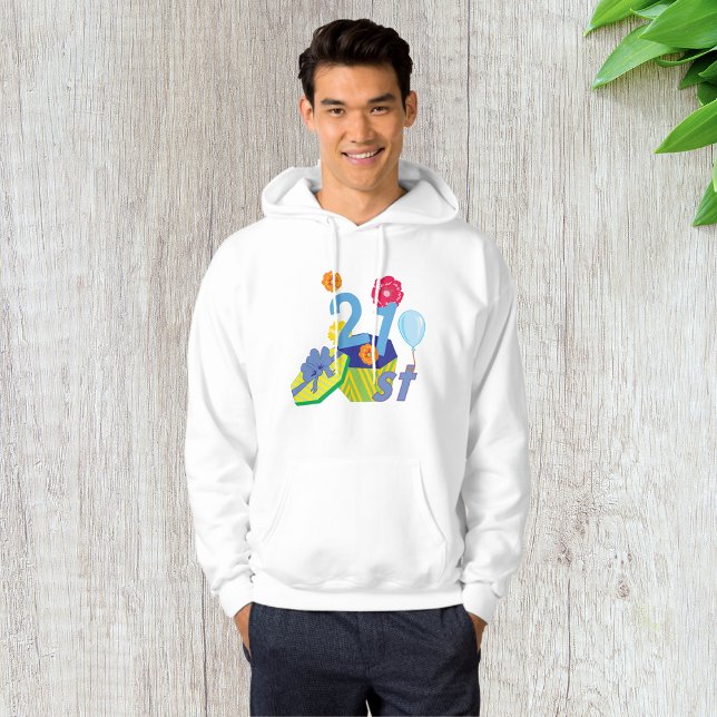 Moletom Floral aniversário de 21 anos Mens Hoodie (Criador carregado)