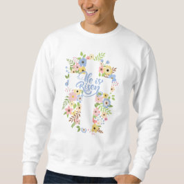 Moletom Floral Cross Ele é Risen Páscoa Unisex