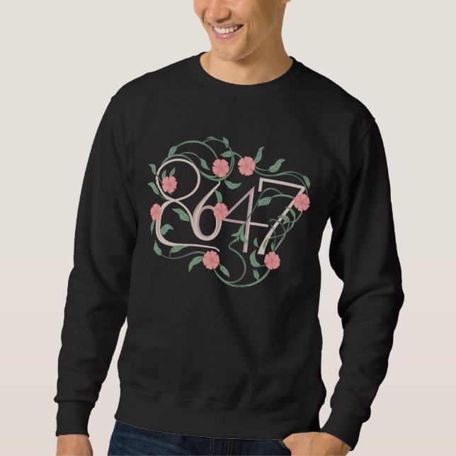 Moletom Floral Sutil Anti Trump 8647 86 47 Boho (Frente)