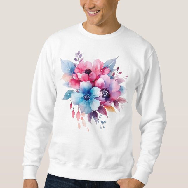 Moletom Flores de Aquarela Design Floral (Frente)